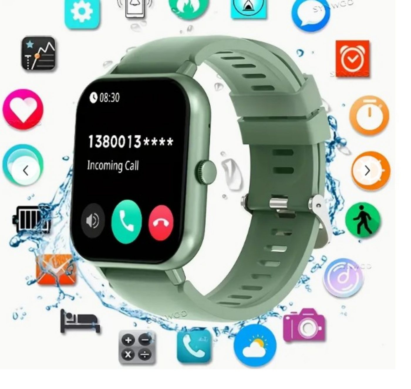 synwoo für Männer und Frauen, Perfekt für Weihnachten Ideal für Erntedankfest Smartwatch (1.83 cm, Andriod iOS), mit Voll-Touchscreen, Mehreren Sportmodi, Wetter- und Musiksteuerung von synwoo