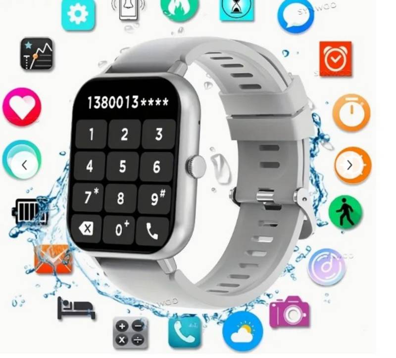 synwoo für Männer und Frauen, Perfekt für Weihnachten Ideal für Erntedankfest Smartwatch (1.83 cm, Andriod iOS), mit Voll-Touchscreen, Mehreren Sportmodi, Wetter- und Musiksteuerung von synwoo