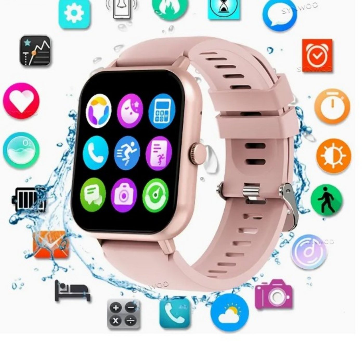 synwoo für Männer und Frauen, Perfekt für Weihnachten Ideal für Erntedankfest Smartwatch (1.83 cm, Andriod iOS), mit Voll-Touchscreen, Mehreren Sportmodi, Wetter- und Musiksteuerung von synwoo