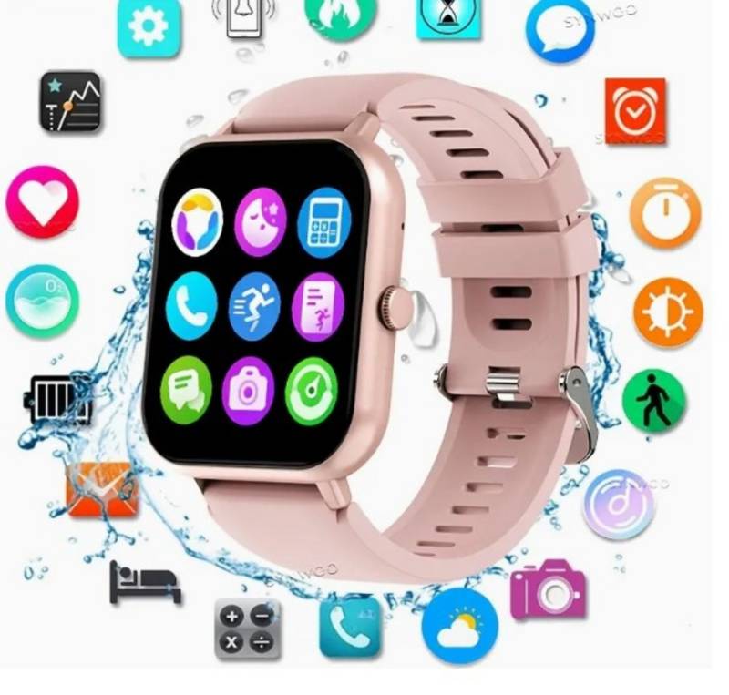 synwoo für Männer und Frauen, Perfekt für Weihnachten Ideal für Erntedankfest Smartwatch (1.83 cm, Andriod iOS), mit Voll-Touchscreen, Mehreren Sportmodi, Wetter- und Musiksteuerung von synwoo