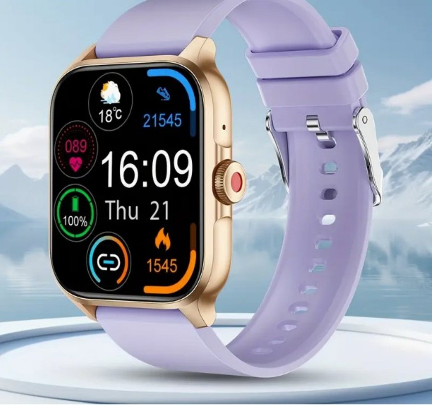 synwoo für Männer und Frauen Smartwatch (1.85 cm, Andriod iOS), mit Ruf-Funktion, Kalorienzähler, Schrittzähler, 100+Sport-Modi, Musik von synwoo
