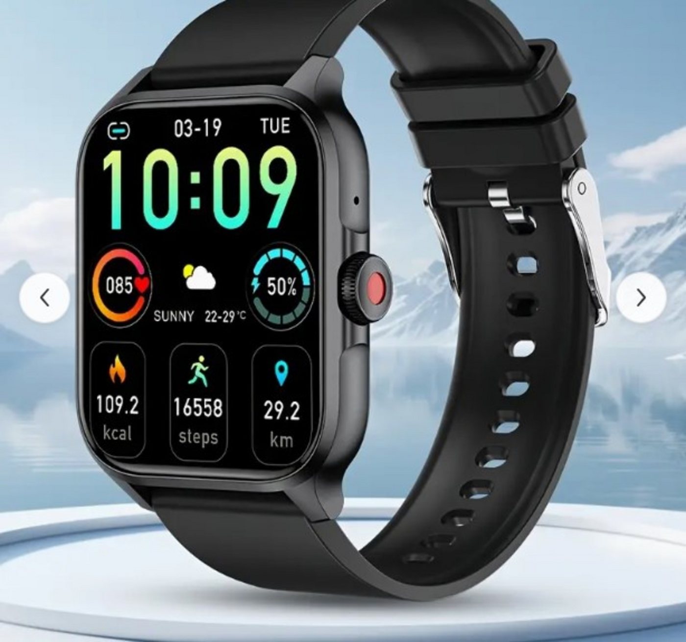 synwoo für Männer und Frauen Smartwatch (1.85 cm, Andriod iOS), mit Ruf-Funktion, Kalorienzähler, Schrittzähler, 100+Sport-Modi, Musik von synwoo