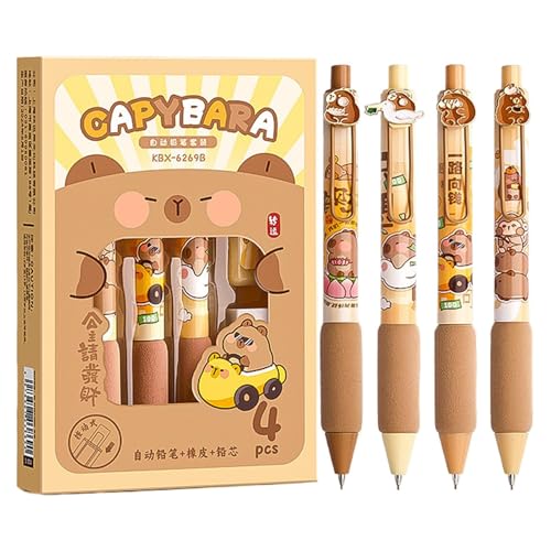 Capybara Stationery Set - 4pcs Retractable Cartoon Capybara Bleistift | Capybara Mechanische Stifte | Capybara Stationery Mechanische Stifte | Lustige Zeichnungsstifte Für Zuhause, Schule, Studio Capybara Stationery Set - 4pcs Retractable Cartoon Capybara Bleistift | Capybara Mechanische Stifte | Capybara Stationery Mechanische Stifte | Lustige Zeichnungsstifte Für Zuhause, Schule, Studio von szaluyk
