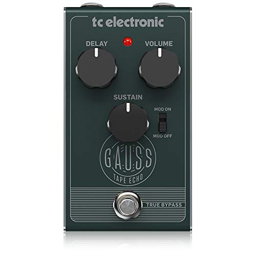 TC Electronic GAUSS TAPE ECHO Supergesättigtes Tape Echo-Pedal mit Mod-Schalter, Verzögerungs-, Sustain- und Lautstärkeregler von t.c electronic