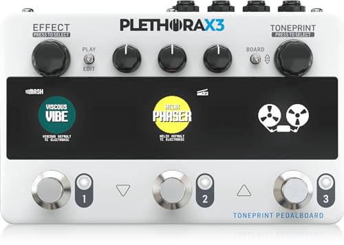 TC Electronic PLETHORA X3 Gitarrenpedal | TonePrint Pedalboard mit bis zu 127 Boards | 3 Pedalsteckplätze | 75 TonePrint Slots pro Effekt | 3 MASH Fußschalter | Tape Deck Looper TC Electronic PLETHORA X3 Gitarrenpedal | TonePrint Pedalboard mit bis zu 127 Boards | 3 Pedalsteckplätze | 75 TonePrint Slots pro Effekt | 3 MASH Fußschalter | Tape Deck Looper von t.c electronic