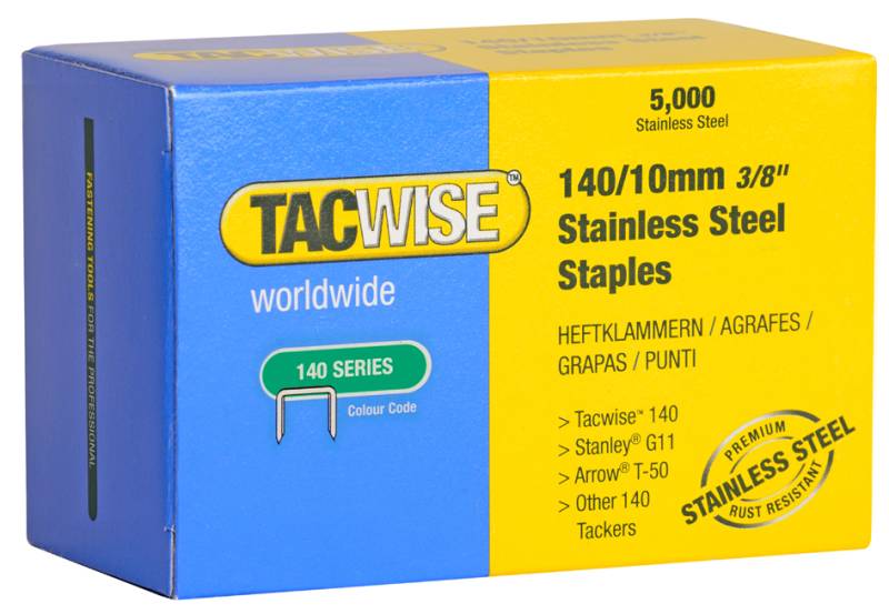 TACWISE Heftklammern 140/8 mm, Edelstahl, 2.000 Stück von tacwise