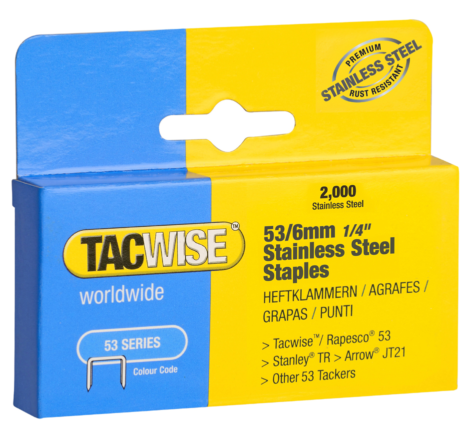 TACWISE Heftklammern 53/10 mm, Edelstahl, 2.000 Stück von tacwise