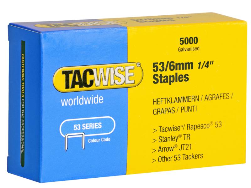 TACWISE Heftklammern 53/6 mm, verzinkt, 5.000 Stück von tacwise