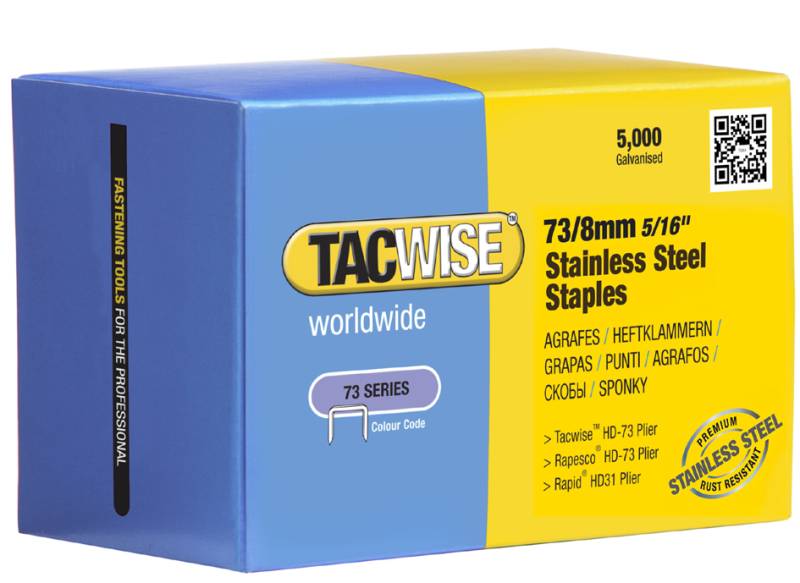 TACWISE Heftklammern 73/8 mm, Edelstahl, 5.000 Stück von tacwise