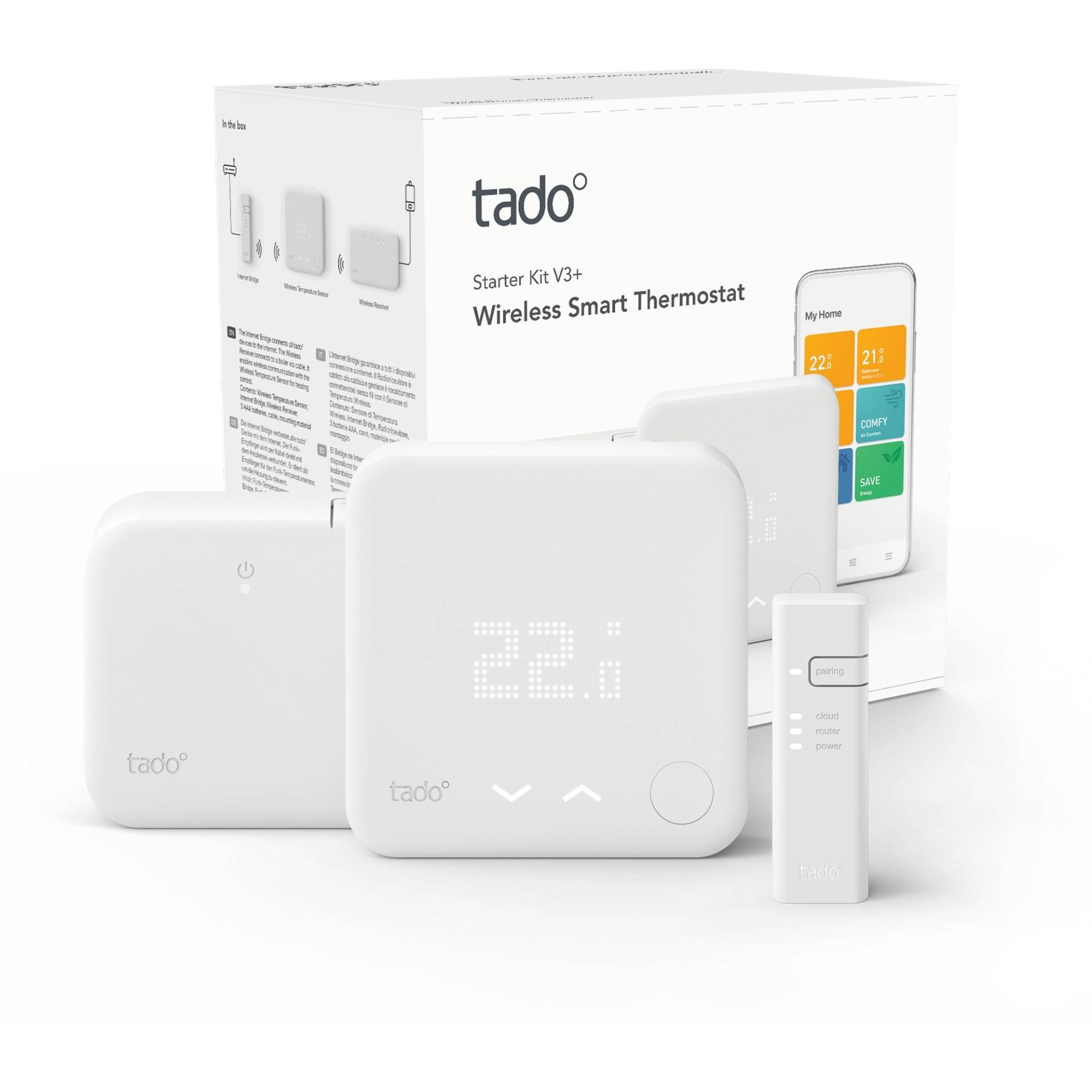 Smart Thermostat V3+ Starter Kit (Funk), Set von tado°