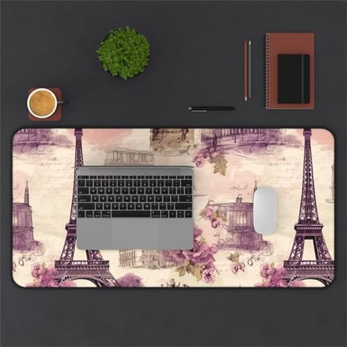 Gaming Mauspad, 1000x500x3mm Großes Mauspads Verlängertes Schreibtischauflage, Verbessert Präzision und Geschwindigkeit, Waschbares Mousepad für Tastatur, PC, Laptop (Gebäude Lila) von taesdvry