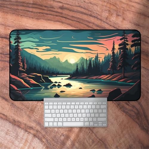 Gaming Mauspad, 600x300x3mm Großes Mauspads Verlängertes Schreibtischauflage, Verbessert Präzision und Geschwindigkeit, Waschbares Mousepad für Tastatur, PC, Laptop (Bachdämmerung) von taesdvry
