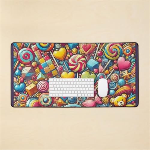 Mauspad XXL, 1200x600x3mm Großer Mousepad, Mouse Pad Gaming, Tischunterlage Large Size, Spezielle Oberfläche Verbessert Präzision und Geschwindigkeit für Home Office (Candy Land) von taesdvry