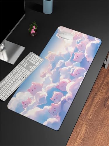 Mauspad XXL, 1200x600x3mm Großer Mousepad, Mouse Pad Gaming, Tischunterlage Large Size, Spezielle Oberfläche Verbessert Präzision und Geschwindigkeit für Home Office (Verträumte Katzenfamilie) von taesdvry
