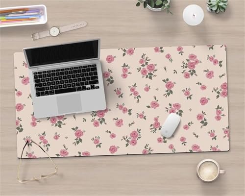 Mauspad XXL, 800x400x3mm Großer Mousepad, Mouse Pad Gaming, Tischunterlage Large Size, Spezielle Oberfläche Verbessert Präzision und Geschwindigkeit für Home Office (Lila Blume Gelb) von taesdvry