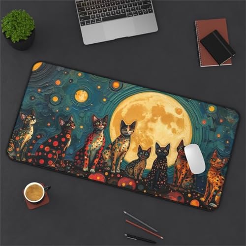 Mouse Mat,1500x800x2mm Gaming Mouse Pad, XXL Gaming Mousepad, Improved Precision and Speed Table mat Large Size, Laptop, Office, Home and Travel (Cat House) von taesdvry