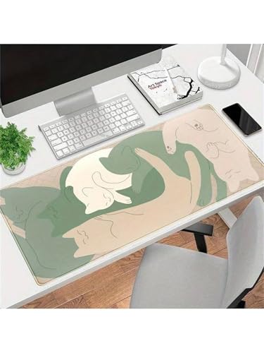Mouse Mat,1500x800x2mm Gaming Mouse Pad, XXL Gaming Mousepad, Improved Precision and Speed Table mat Large Size, Laptop, Office, Home and Travel (Cat Yellow) von taesdvry
