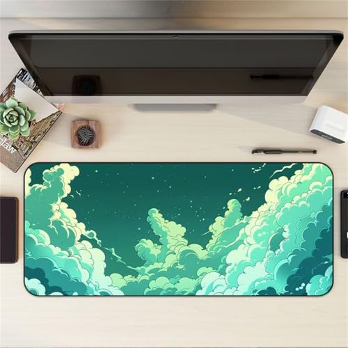 Mouse Mat,1500x800x2mm Gaming Mouse Pad, XXL Gaming Mousepad, Improved Precision and Speed Table mat Large Size, Laptop, Office, Home and Travel (Cloud Green) von taesdvry
