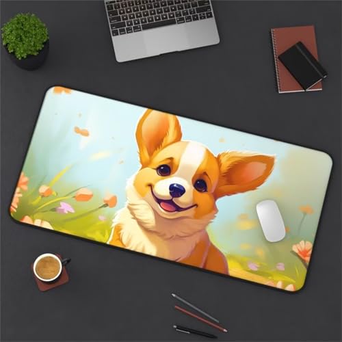 Mouse Mat,1500x800x2mm Gaming Mouse Pad, XXL Gaming Mousepad, Improved Precision and Speed Table mat Large Size, Laptop, Office, Home and Travel (Corgi Animal) von taesdvry