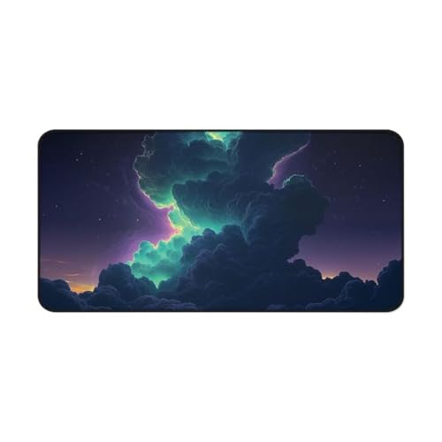 Mouse Mat,1500x800x2mm Gaming Mouse Pad, XXL Gaming Mousepad, Improved Precision and Speed Table mat Large Size, Laptop, Office, Home and Travel (Dark Clouds Green) von taesdvry