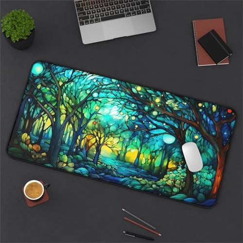 Mouse Mat,1500x800x2mm Gaming Mouse Pad, XXL Gaming Mousepad, Improved Precision and Speed Table mat Large Size, Laptop, Office, Home and Travel (Fantasy Jungle) von taesdvry