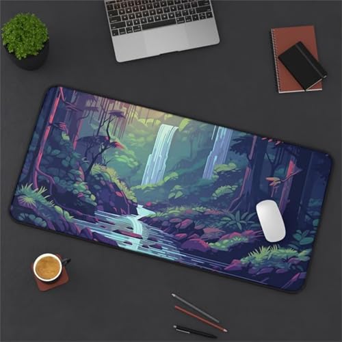 Mouse Mat,1500x800x2mm Gaming Mouse Pad, XXL Gaming Mousepad, Improved Precision and Speed Table mat Large Size, Laptop, Office, Home and Travel (Jungle Waterfall) von taesdvry