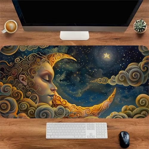 Mouse Mat,1500x800x2mm Gaming Mouse Pad, XXL Gaming Mousepad, Improved Precision and Speed Table mat Large Size, Laptop, Office, Home and Travel (Moon Goddess) von taesdvry