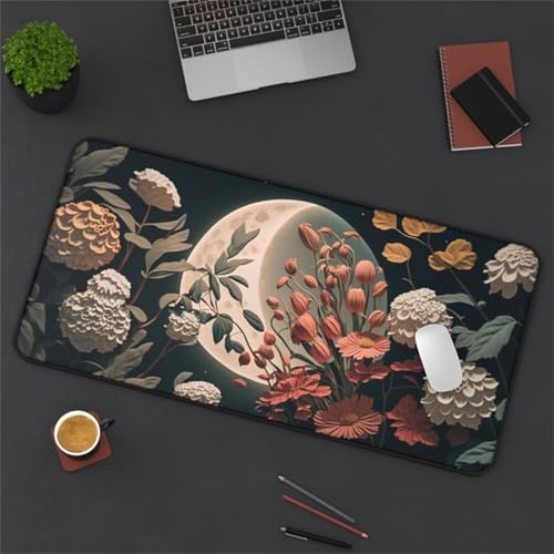 Mouse Mat,1500x800x2mm Gaming Mouse Pad, XXL Gaming Mousepad, Improved Precision and Speed Table mat Large Size, Laptop, Office, Home and Travel (Moon Hydrangea) von taesdvry