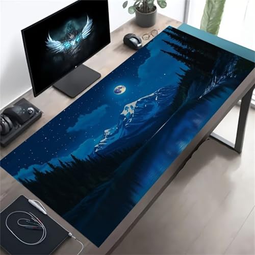 Mouse Mat,1500x800x2mm Gaming Mouse Pad, XXL Gaming Mousepad, Improved Precision and Speed Table mat Large Size, Laptop, Office, Home and Travel (Night Jungle) von taesdvry