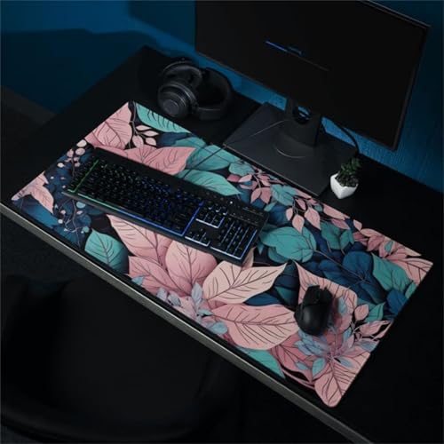 Mouse Mat,1500x800x2mm Gaming Mouse Pad, XXL Gaming Mousepad, Improved Precision and Speed Table mat Large Size, Laptop, Office, Home and Travel (Plants Leaves) von taesdvry