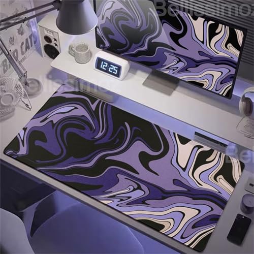 Mouse Mat,1500x800x2mm Gaming Mouse Pad, XXL Gaming Mousepad, Improved Precision and Speed Table mat Large Size, Laptop, Office, Home and Travel (Topographic Map Purple) von taesdvry