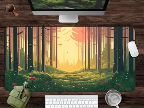 Mouse Mat,1500x800x3mm Gaming Mouse Pad, XXL Gaming Mousepad, Improved Precision and Speed Table mat Large Size, Laptop, Office, Home and Travel (Bamboo Forest) von taesdvry