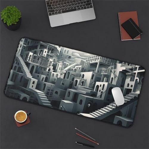 Mouse Mat,1500x800x3mm Gaming Mouse Pad, XXL Gaming Mousepad, Improved Precision and Speed Table mat Large Size, Laptop, Office, Home and Travel (Building Stairs) von taesdvry