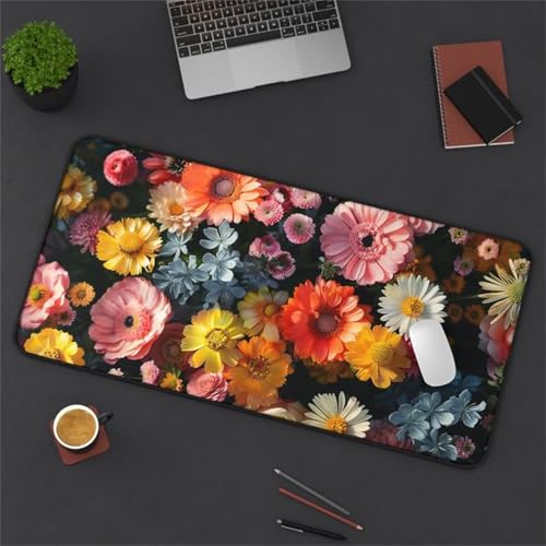Mouse Mat,1500x800x3mm Gaming Mouse Pad, XXL Gaming Mousepad, Improved Precision and Speed Table mat Large Size, Laptop, Office, Home and Travel (Colored Daisies) von taesdvry