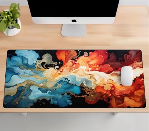 Mouse Mat,1500x800x3mm Gaming Mouse Pad, XXL Gaming Mousepad, Improved Precision and Speed Table mat Large Size, Laptop, Office, Home and Travel (Ink Painting Color) von taesdvry