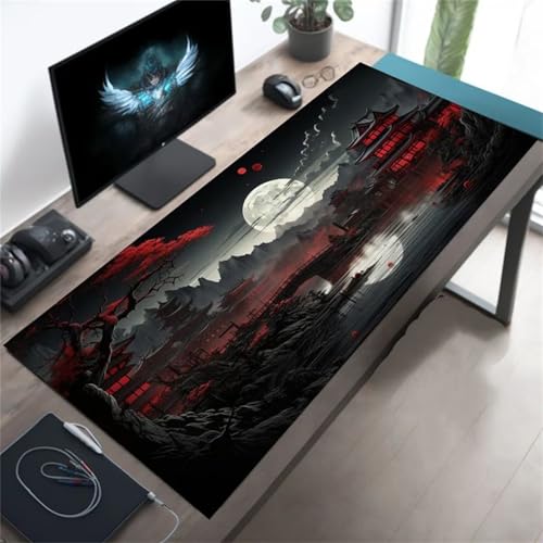 Mouse Mat,1500x800x3mm Gaming Mouse Pad, XXL Gaming Mousepad, Improved Precision and Speed Table mat Large Size, Laptop, Office, Home and Travel (Japanese Style Landscape) von taesdvry