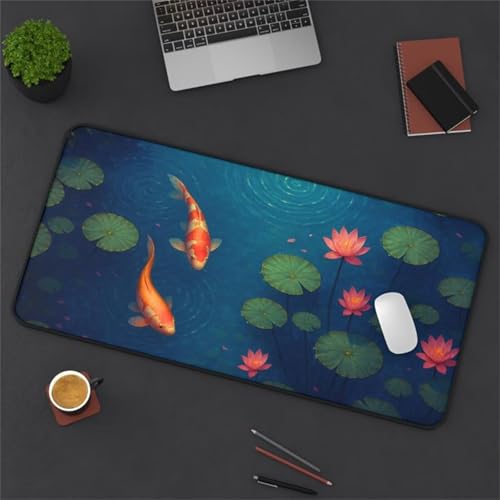Mouse Mat,1500x800x3mm Gaming Mouse Pad, XXL Gaming Mousepad, Improved Precision and Speed Table mat Large Size, Laptop, Office, Home and Travel (Koi Pond) von taesdvry