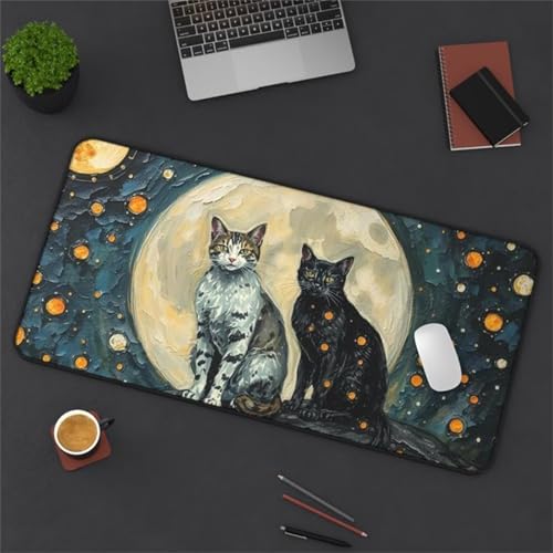 Mouse Mat,1500x800x3mm Gaming Mouse Pad, XXL Gaming Mousepad, Improved Precision and Speed Table mat Large Size, Laptop, Office, Home and Travel (Love Cats) von taesdvry