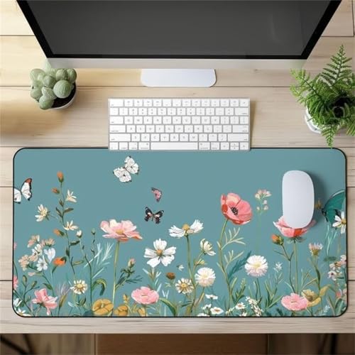 Mouse Mat,1500x800x3mm Gaming Mouse Pad, XXL Gaming Mousepad, Improved Precision and Speed Table mat Large Size, Laptop, Office, Home and Travel (Sky Flowers) von taesdvry