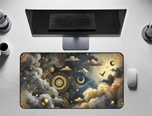 Mouse Mat,1500x800x3mm Gaming Mouse Pad, XXL Gaming Mousepad, Improved Precision and Speed Table mat Large Size, Laptop, Office, Home and Travel (Starry Sky Seagull) von taesdvry