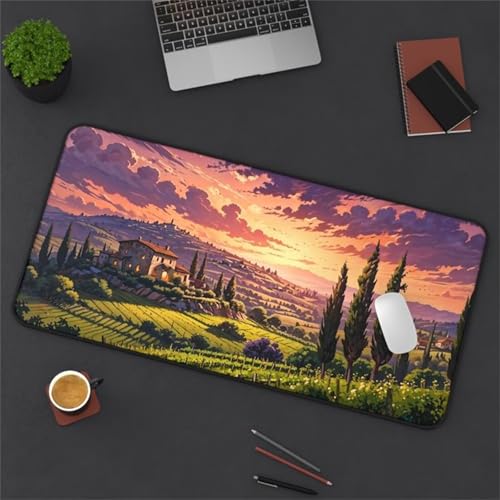 Mouse Mat,1500x800x3mm Gaming Mouse Pad, XXL Gaming Mousepad, Improved Precision and Speed Table mat Large Size, Laptop, Office, Home and Travel (Village Field) von taesdvry