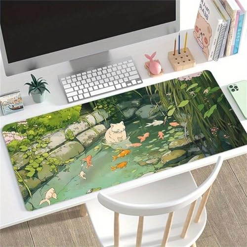 Mouse Mat,700x300x2mm Gaming Mouse Pad, XXL Gaming Mousepad, Improved Precision and Speed Table mat Large Size, Laptop, Office, Home and Travel (Creek Cat) von taesdvry
