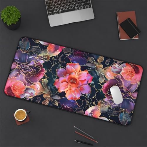Mouse Mat,700x300x2mm Gaming Mouse Pad, XXL Gaming Mousepad, Improved Precision and Speed Table mat Large Size, Laptop, Office, Home and Travel (Peony Plant) von taesdvry