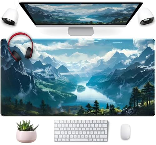 Mouse Mat,700x300x2mm Gaming Mouse Pad, XXL Gaming Mousepad, Improved Precision and Speed Table mat Large Size, Laptop, Office, Home and Travel (Snow Mountain) von taesdvry