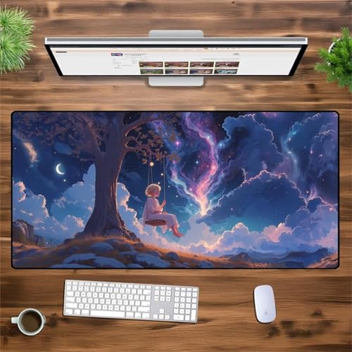 Mouse Mat,700x300x3mm Gaming Mouse Pad, XXL Gaming Mousepad, Improved Precision and Speed Table mat Large Size, Laptop, Office, Home and Travel (Boy Swing) von taesdvry