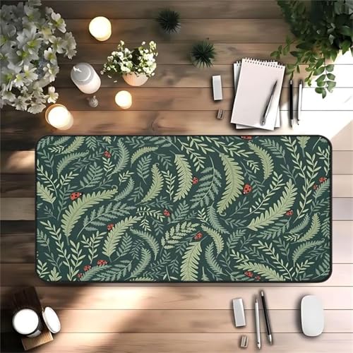 Mouse Mat,700x300x3mm Gaming Mouse Pad, XXL Gaming Mousepad, Improved Precision and Speed Table mat Large Size, Laptop, Office, Home and Travel (Green Rice Ear Flower) von taesdvry