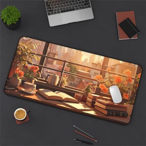 Mouse Mat,700x300x3mm Gaming Mouse Pad, XXL Gaming Mousepad, Improved Precision and Speed Table mat Large Size, Laptop, Office, Home and Travel (Sunset Flowers Attic) von taesdvry