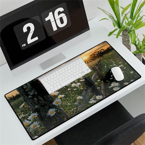 Mouse Mat,900x300x2mm Gaming Mouse Pad, XXL Gaming Mousepad, Improved Precision and Speed Table mat Large Size, Laptop, Office, Home and Travel (Daisy Field) von taesdvry