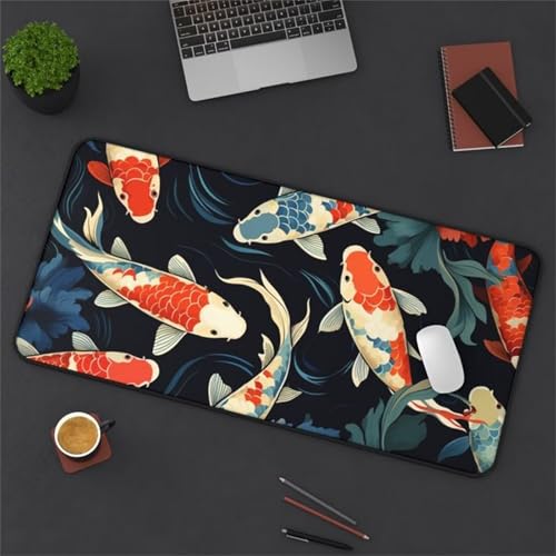 Mouse Mat,900x300x3mm Gaming Mouse Pad, XXL Gaming Mousepad, Improved Precision and Speed Table mat Large Size, Laptop, Office, Home and Travel (Koi Pond) von taesdvry