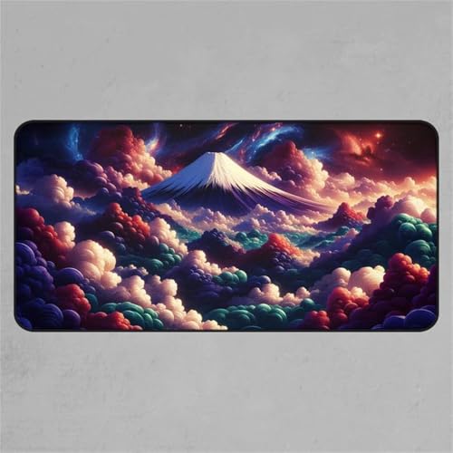 taesdvry Großes Mauspad, 700x400x2mm Gaming Mauspads, Genähte Kanten Mouse Pad, Schreibtischunterlage mit Rutschfester Gummibasis für Tastatur, PC, Laptop (Hügel dunkle Wolken) von taesdvry